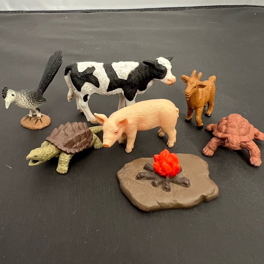 Lot Of miniature toy Animals Figures Farm turtle cow